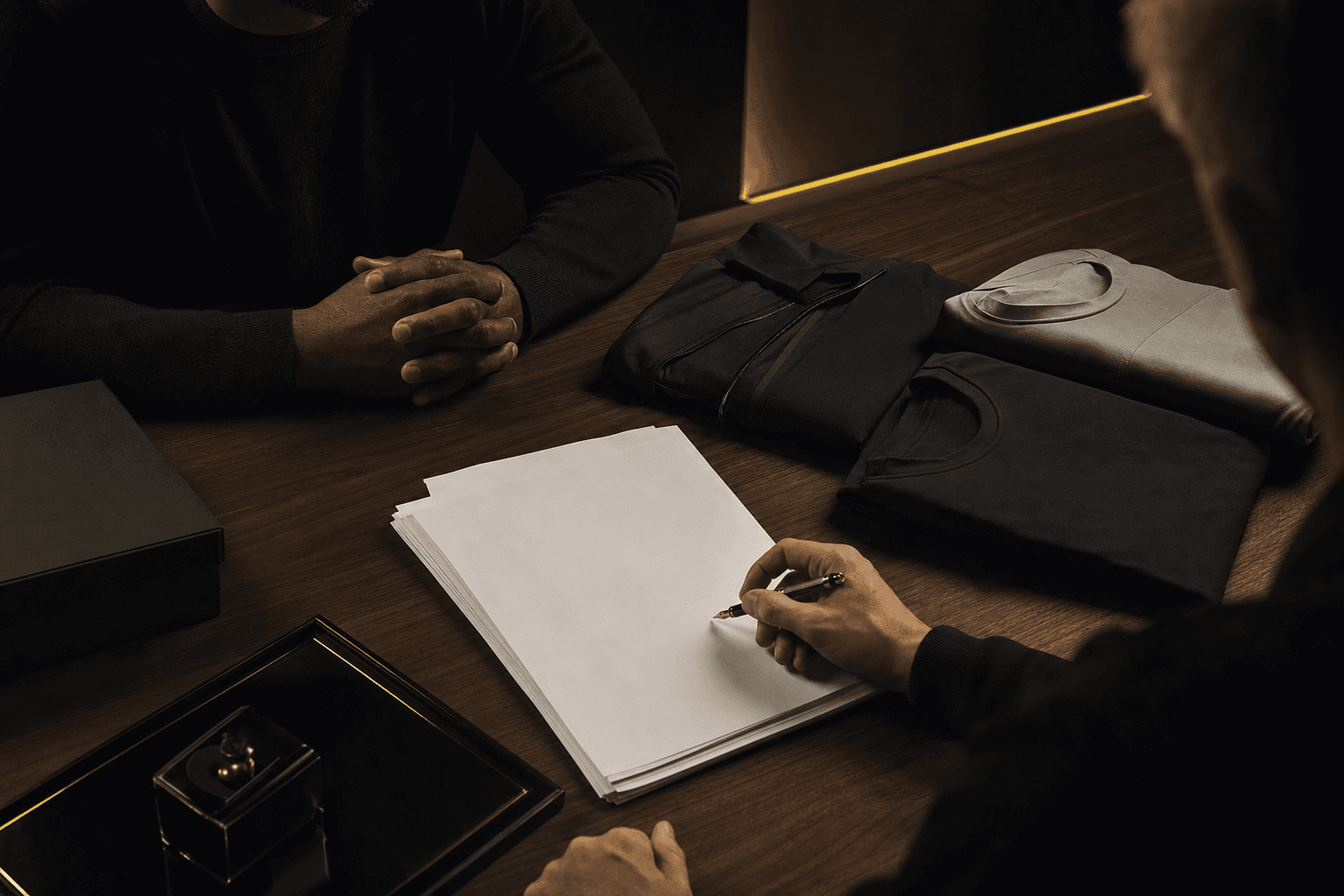 An athlete and advisor reviewing a development plan